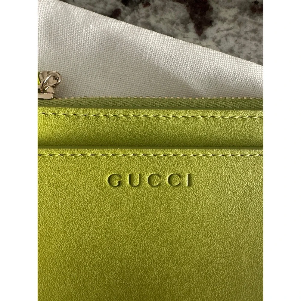 Gucci Bamboo Leather Card Case Holder Wallet